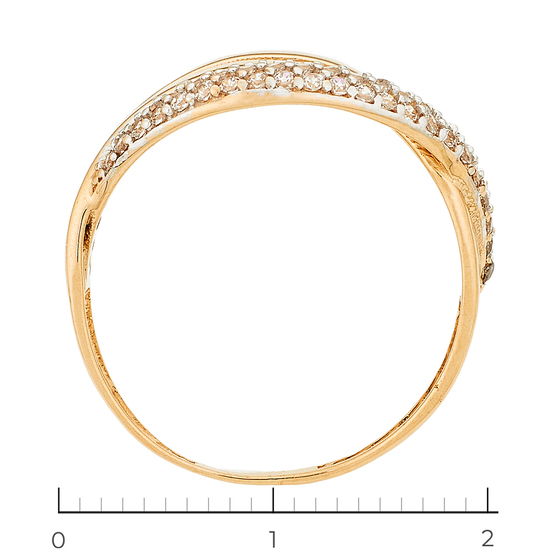 Кольцо из красного золота 585 пробы c фианитами, Л73021893 за 10200