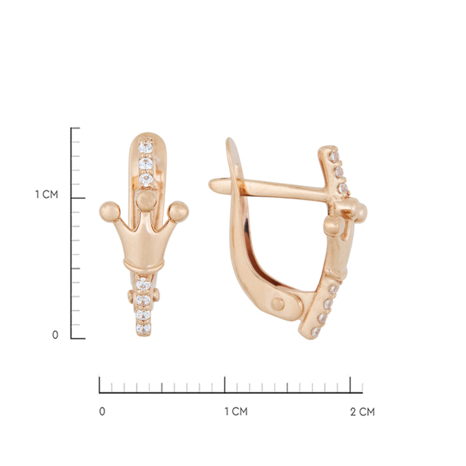 Серьги из золота 585 пробы c фианитами, Л 6900 3562 за 14560