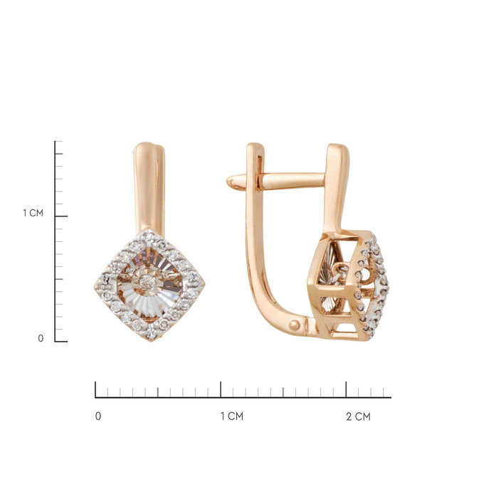 Серьги из золота 585 пробы с бриллиантами, Ц О007 6003 за 35000