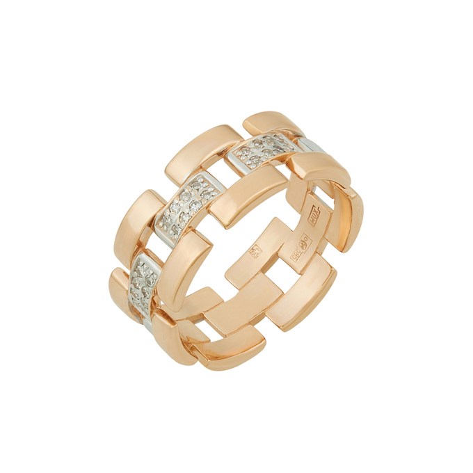 Кольцо из золота 585 пробы c бриллиантами