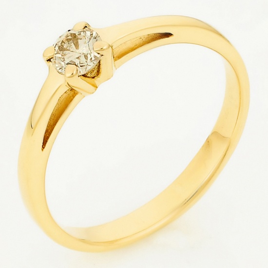 Кольцо из желтого золота 585 пробы c 1 бриллиантом, Л73018301 за 20 340 ₽