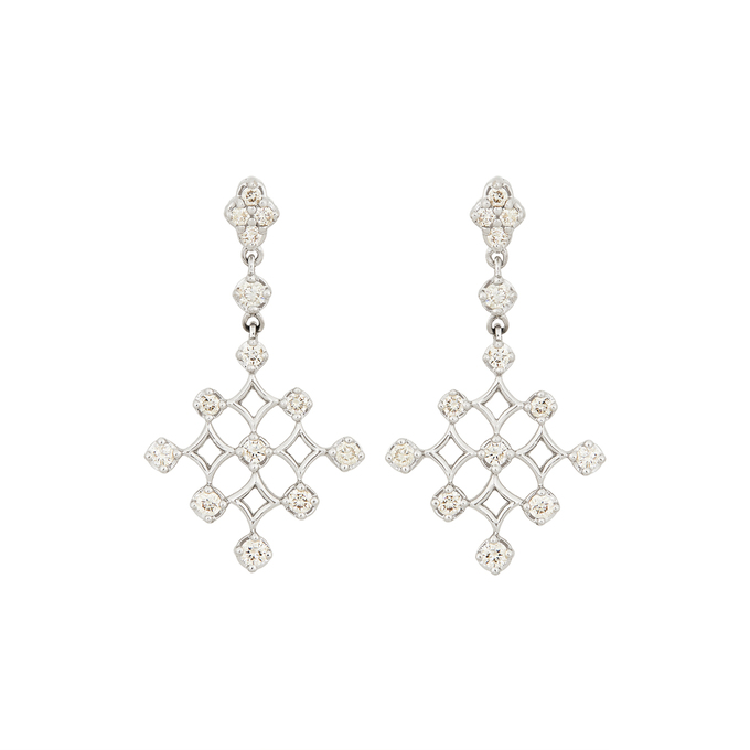 Серьги из золота 750 пробы c бриллиантами, Л 2010 7035 за 54200