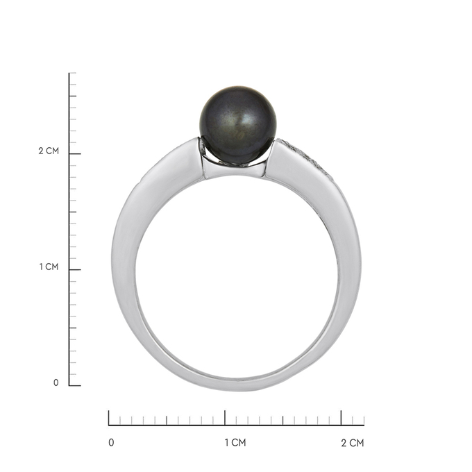 Кольцо из золота 585 пробы c бриллиантами и культивированным жемчугом, Л 2812 0016 за 45520