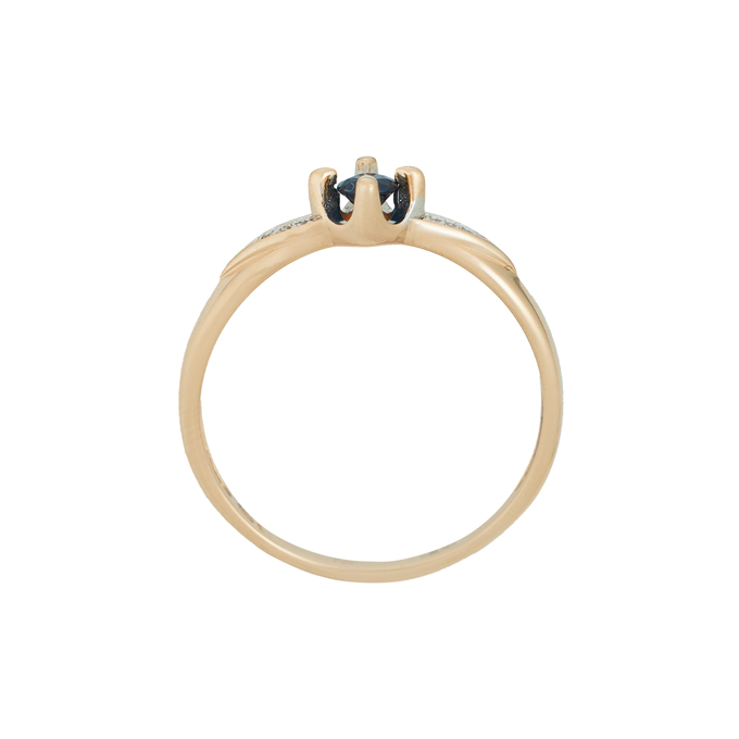 Кольцо из золота 585 пробы c сапфиром и бриллиантами, Л 4107 4207 за 19120