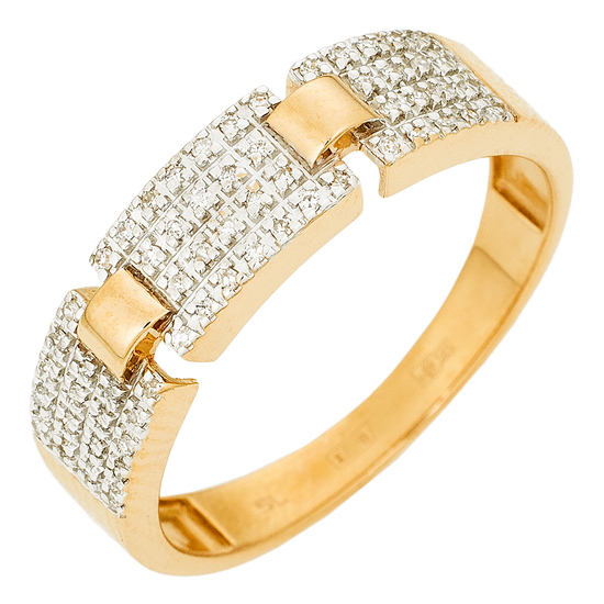 Кольцо из комбинированного золота 585 пробы c 60 бриллиантами, Л54051675 за 13275
