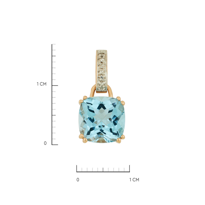 Подвеска из золота 585 пробы c топазом и бриллиантами, Л 2507 8555 за 18000