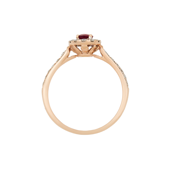 Кольцо из золота 585 пробы c рубином и бриллиантами, Л 4806 5712 за 35200