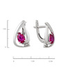 Серьга из золота 585 пробы с бриллиантами и корундом