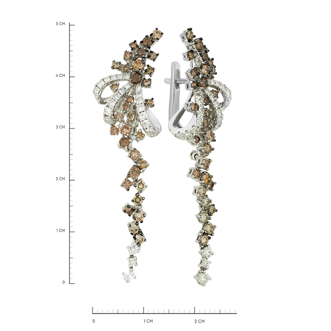 Серьги из золота 585 пробы c бриллиантами, Ц О007 0499 за 129000