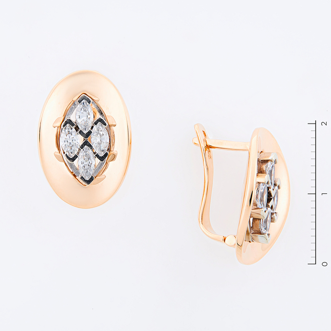 Серьги из золота 585 пробы c фианитами