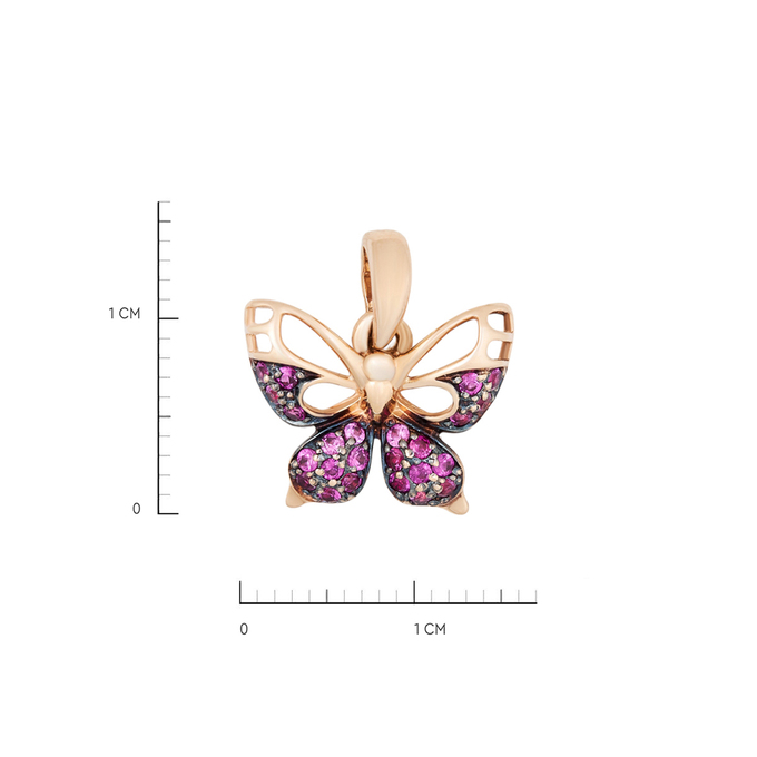 Подвеска из золота 585 пробы c рубинами, Л 3208 4144 за 14000