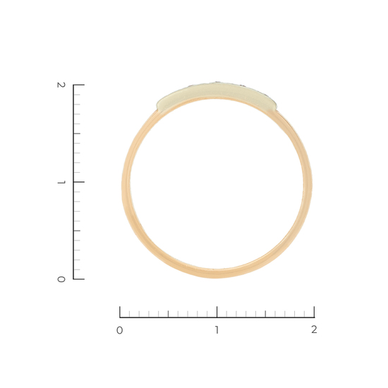 Кольцо из комбинированного золота 585 пробы c 5 бриллиантами, Л25071623 за 13200