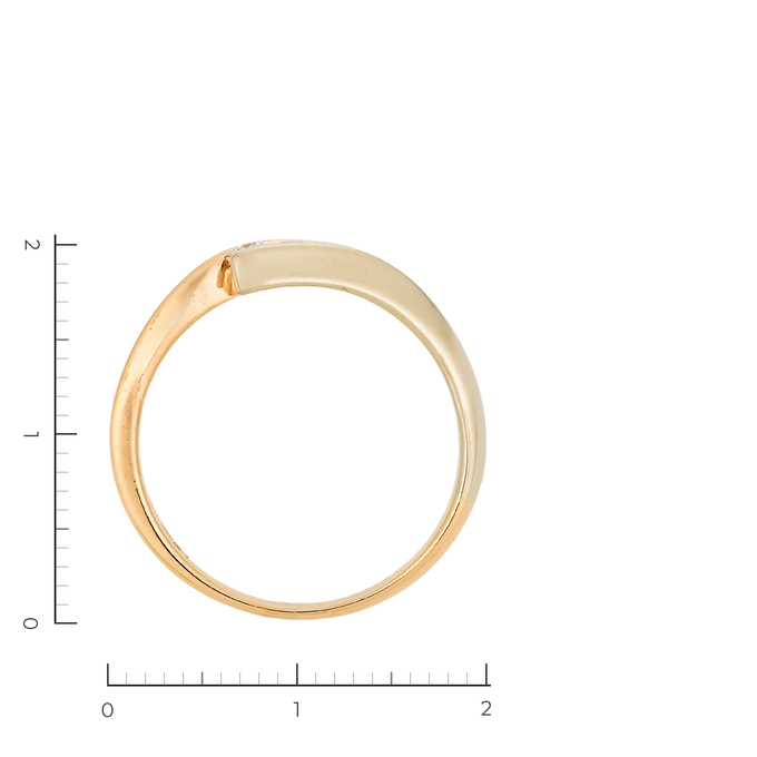 Кольцо из комбинированного золота 585 пробы c 3 бриллиантами, Л 2008 0878 за 33520