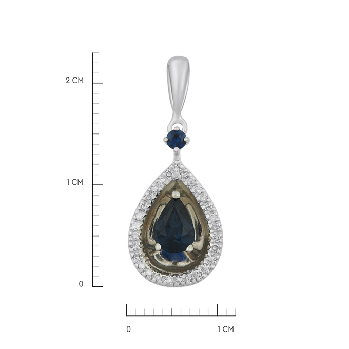 Подвеска из золота 585 пробы c сапфирами и бриллиантами, Л 2811 6854 за 24400