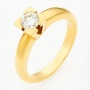 Кольцо из желтого золота 750 пробы c 1 бриллиантом Л33073320 фото 1