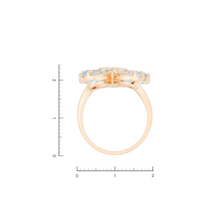 Кольцо из золота 585 пробы c 7 топазами, Л 1810 8006 за 71680