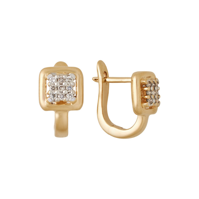 Серьги из золота 585 пробы с бриллиантами, Л 3507 4452 за 34000