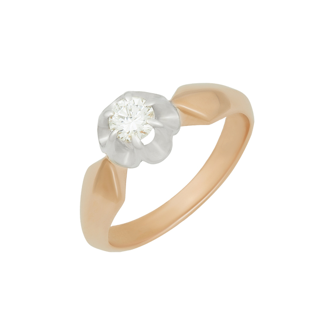 Кольцо из золота 585 пробы c бриллиантом