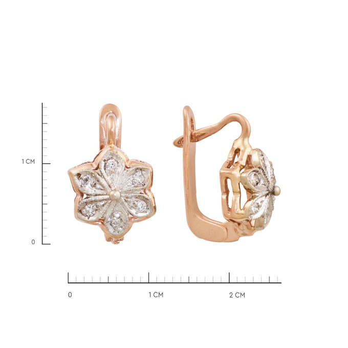 Серьги из золота 585 пробы с бриллиантами, Л 2813 1552 за 63800