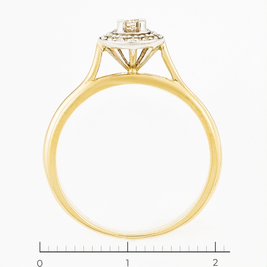 Кольцо из комбинированного золота 585 пробы c 13 бриллиантами, Л76006956 за 12250
