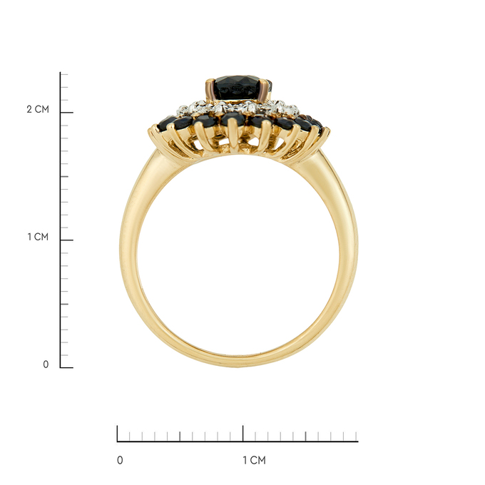 Кольцо из золота 585 пробы c сапфирами и бриллиантами, Л 2811 5924 за 79100