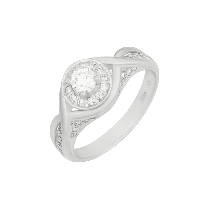 Кольцо из золота 585 пробы c бриллиантами