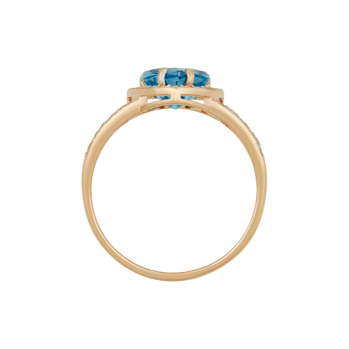 Кольцо из золота 585 пробы c топазом и фианитами, Л 0515 1445 за 21600