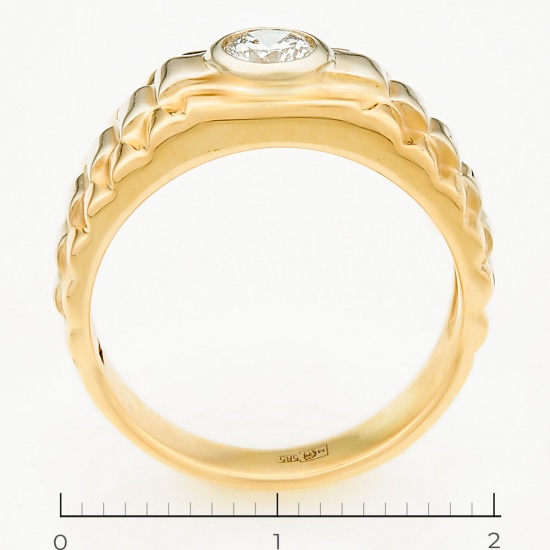 Кольцо из комбинированного золота 585 пробы c 1 бриллиантом, Л45063688 за 43800