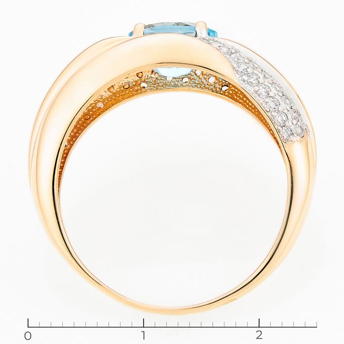 Кольцо из золота 585 пробы c топазом и фианитами, Л 3604 0706 за 45440