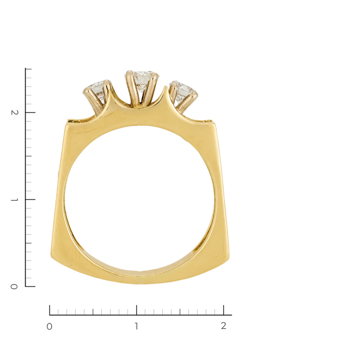 Кольцо из золота 750 пробы c 3 бриллиантами, Л 5103 7385 за 156800