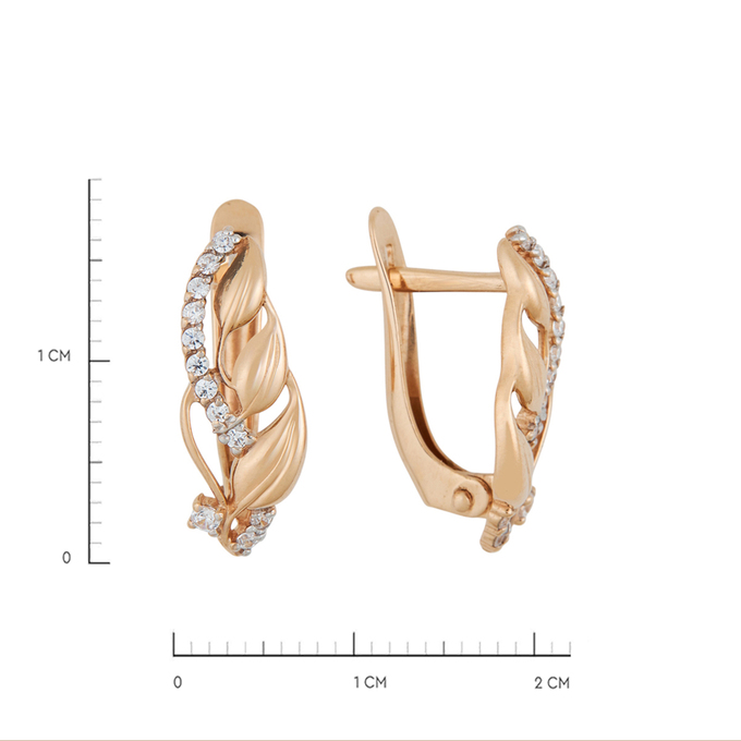 Серьги из золота 585 пробы c фианитами, Л 2010 6720 за 16640