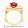 Кольцо из желтого золота 585 пробы c 6 бриллиантами и 1 стекл. рубином Л30003217 фото 4