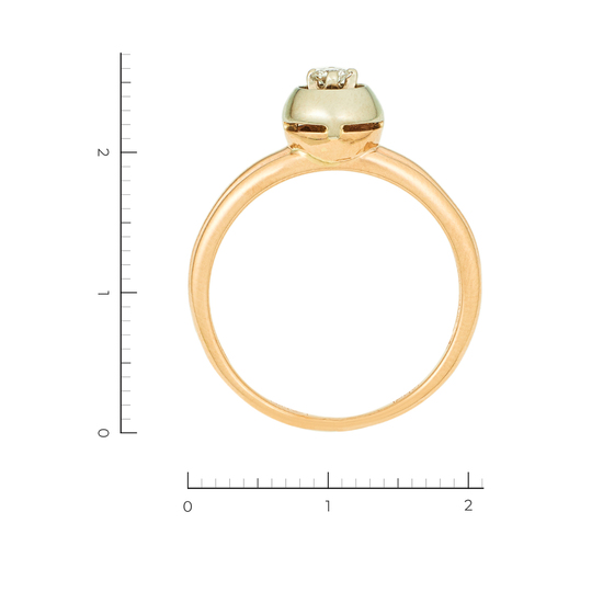 Кольцо из комбинированного золота 585 пробы c 1 бриллиантом, Л08083030 за 21950