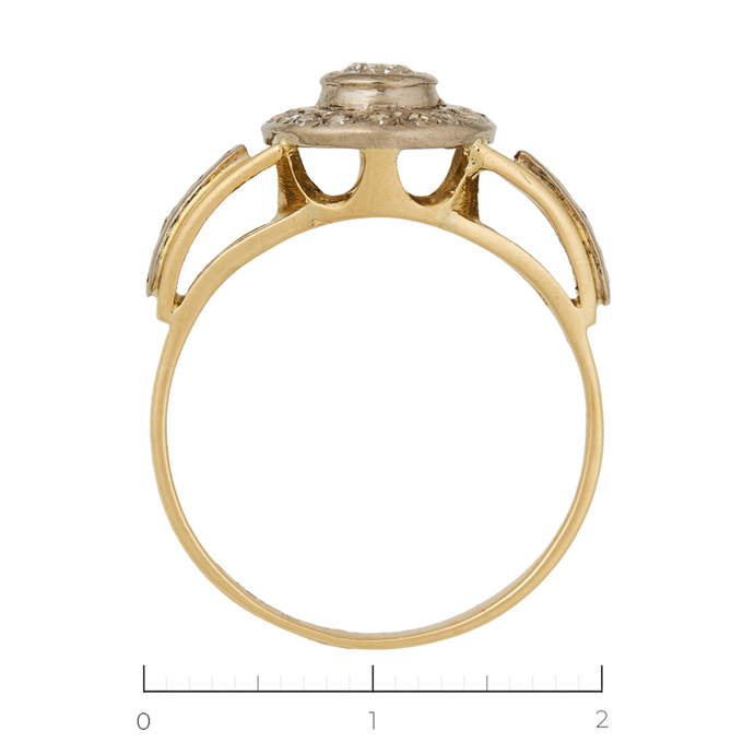 Кольцо из комбинированного золота 585 пробы c 25 бриллиантами, Л 5402 6193 за 53700