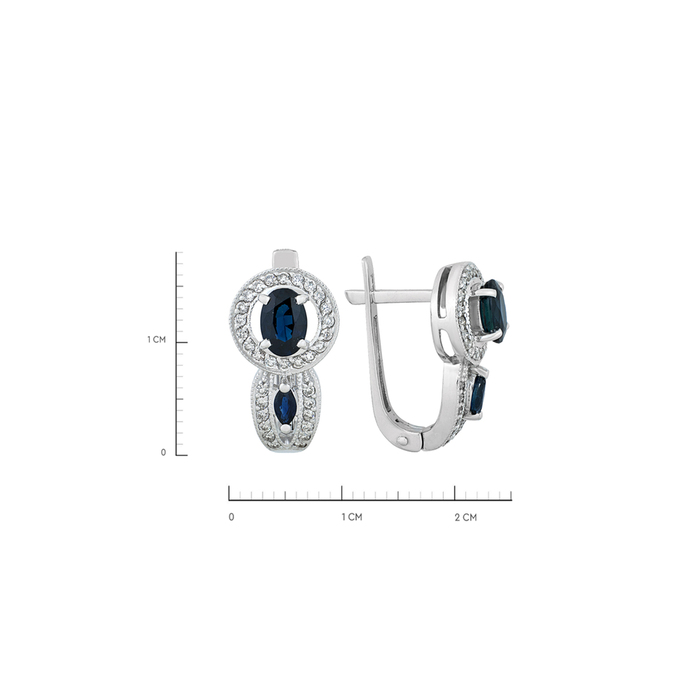 Серьги из золота 585 пробы c сапфирами и бриллиантами, Л 2912 8484 за 58680