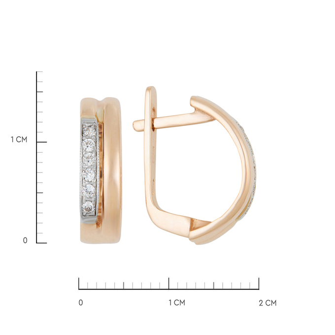 Серьги из золота 585 пробы c фианитами