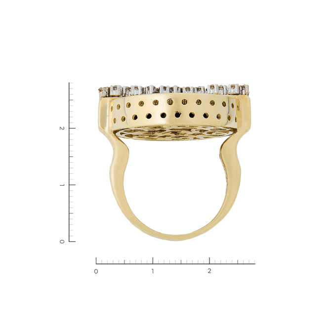 Кольцо из комбинированного золота 585 пробы c 1 камнем синтетическим и 21 бриллиантами, Л 4305 1831 за 110000