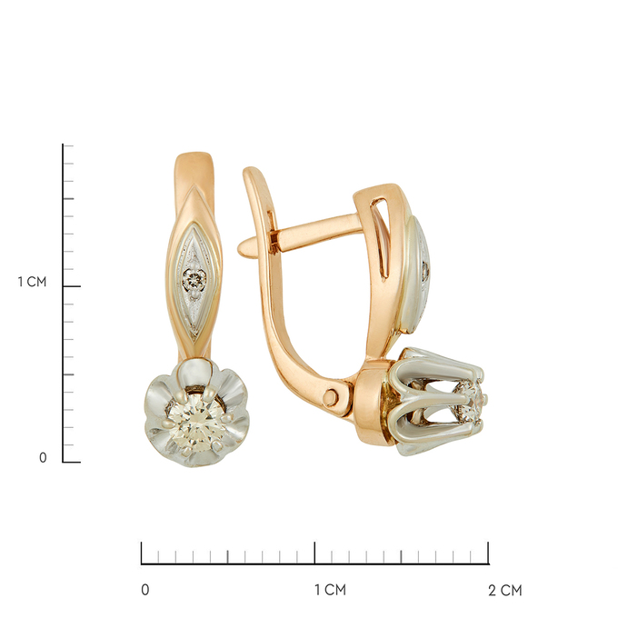 Серьги из золота 585 пробы c бриллиантами, Ц О007 1835 за 79520
