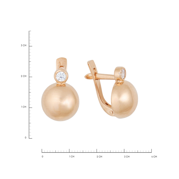 Серьги из золота 585 пробы c фианитами, Л 0616 2683 за 20960