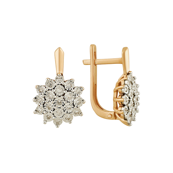 Серьги из золота 585 пробы c бриллиантами, Ц О007 1495 за 51040