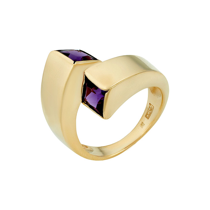 Кольцо из золота 750 пробы c аметистами, Л 2812 2399 за 110000