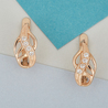 Серьги из красного золота 585 пробы c фианитами