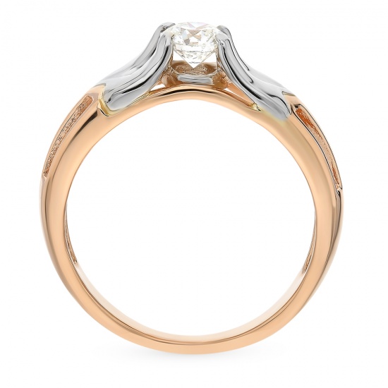 Кольцо из комбинированного золота 585 пробы c 1 бриллиантом, Л53007511 за 87960