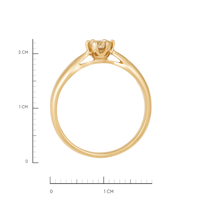 Кольцо из золота 585 пробы c бриллиантом, Л 4807 7757 за 75600