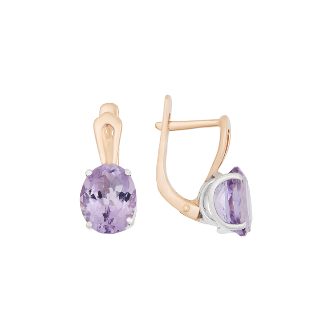 Серьги из золота 585 пробы c аметистами, К 0000 3916 за 39600