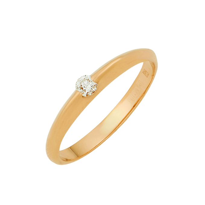 Кольцо из золота 585 пробы c бриллиантом, Л 4508 2826 за 19120