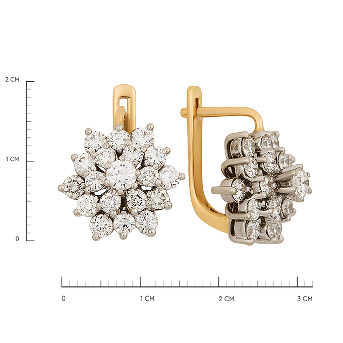 Серьги из золота 585 пробы c бриллиантами, Л 2211 9169 за 309000