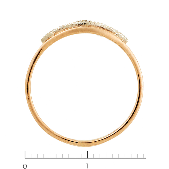 Кольцо из комбинированного золота 585 пробы c 1 фианитом, Л76009006 за 6550