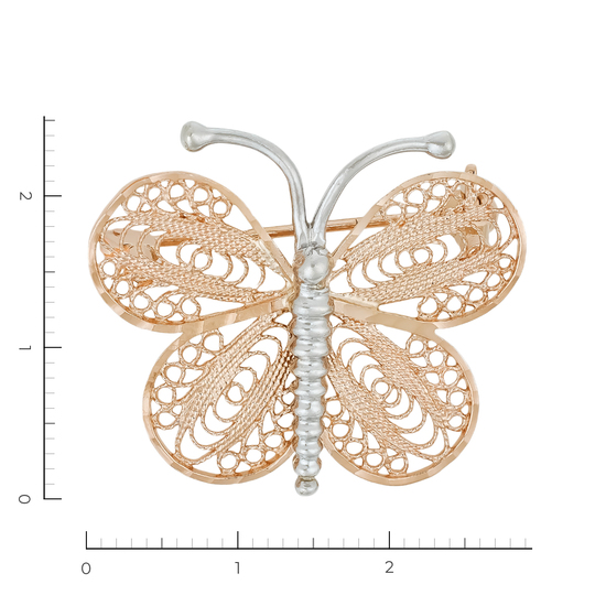 Брошь из комбинированного золота 585 пробы, Л35063055 за 22400