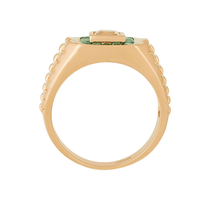 Кольцо из золота 585 пробы c топазом и изумрудами, Л 6602 8078 за 101000